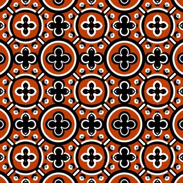 Seamless Traditional Batik Pattern with Floral Ornaments