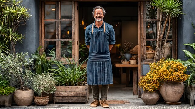 small business reopening storefront, clean modern environment