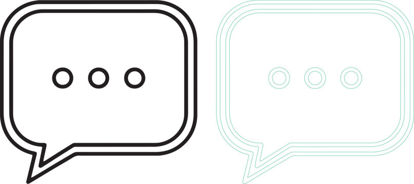 Two speech bubbles with three dots chat dialogue text