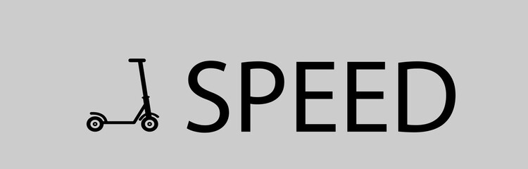 Obraz premium black scooter speed text, logo, 
