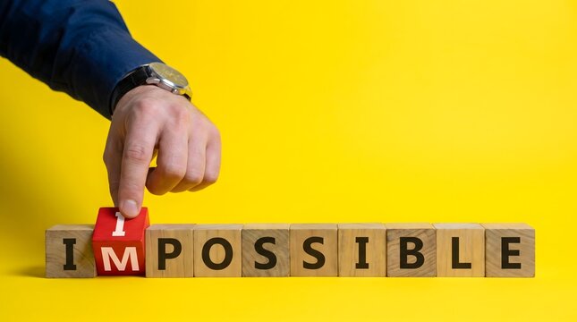 Transforming impossible to possible by removing blocks for success concept