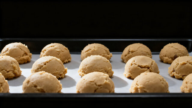 cookies dough on a baking sheet pan