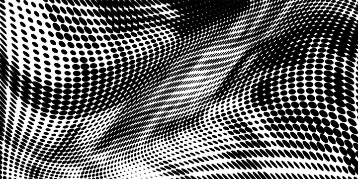 a black and white halftone metal grid pattern with dots, Black color halftone background halftone circle dotted dot cmyk background dot pattern fading dots. modern