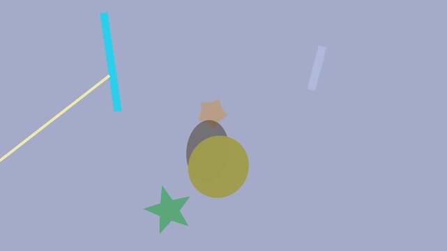 Flying hot air balloon with colorful parachute toy animation