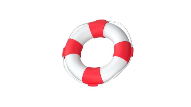 Swimming Tube summer icon 3d rendering animation on 4k.