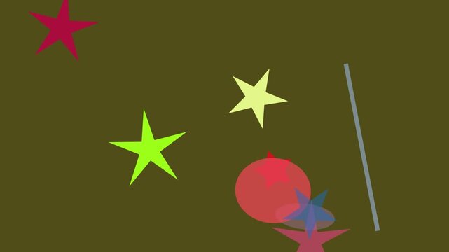 Falling autumn leaves with star-shaped confetti effect
