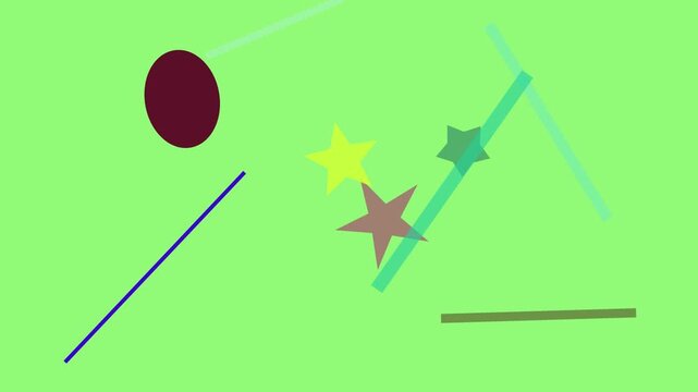 Falling maple seed helicopter animation green background, autumn leaf