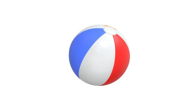 beach ball Playing ball icon 3d rendering animation on 4k.