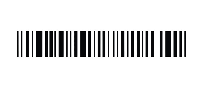 Vector long barcode illustration, retail product scanning and identification code design