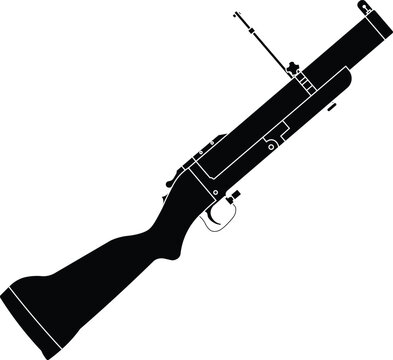 Silhouette of an M79 40mm break-action grenade launcher side view vector illustration.