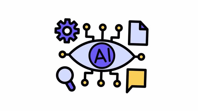 Eye with the letters ai inside it. Suitable for technology, artificial intelligence, digital innovation concepts. Modern, futuristic, and insightful design.