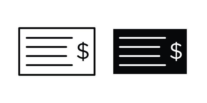 Cheque icon design Illustration set for Projects