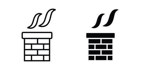 Naklejka premium Chimney smoke icon design Illustration set for Projects