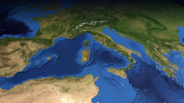 Animated Flight Path Map from Barcelona Spain to Charlotte North Carolina