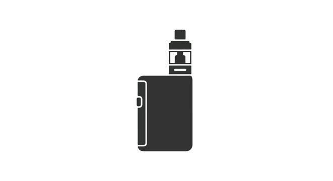 Black silhouette of a vape device with attached tank