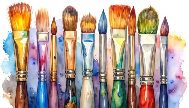 Assorted paintbrushes art