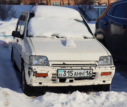 Kazakhstan, Ust-Kamenogorsk, march 6, 2026: Daewoo Tico is a city car produced by the South Korean automaker Daewoo from 1991 to 2002