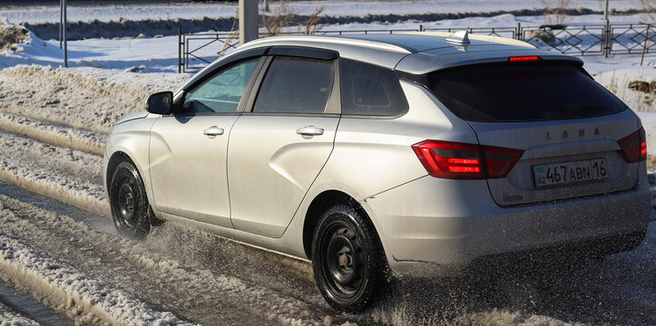 Kazakhstan, Ust-Kamenogorsk, march 6, 2026: LADA Vesta SW. Russian car