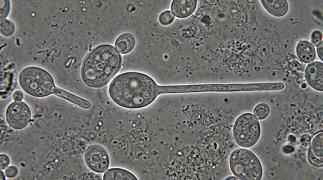Candida albicans germ tube formation light microscope