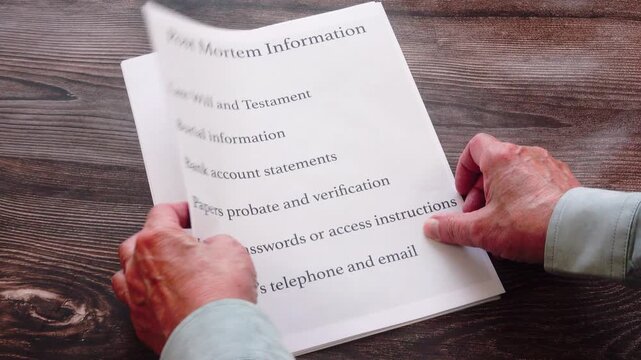 List needed for the Estate checklist needed to cover aspects needed before passing