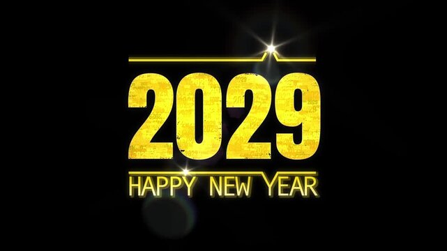 4K Happy New Year 2029 animation.