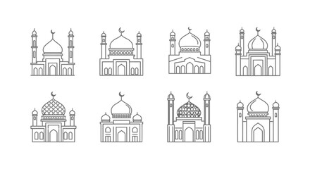 Fototapeta premium Collection of mosque architecture designs 1.