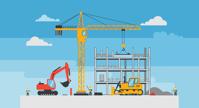 Construction site with heavy machinery 1.