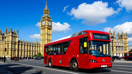 Obraz premium Iconic Red Double Decker Bus in London