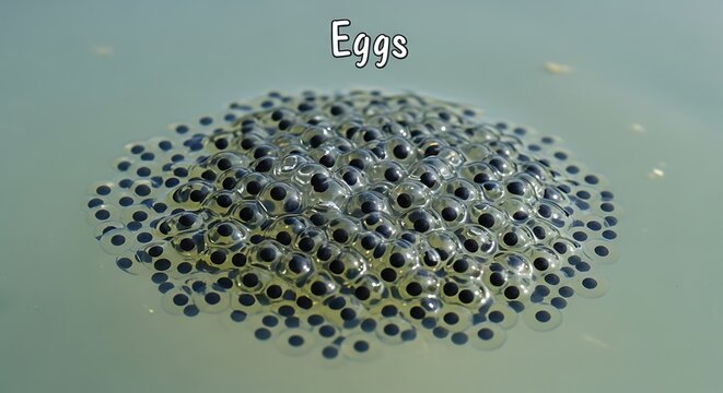 Frog Eggs in Pond Water.