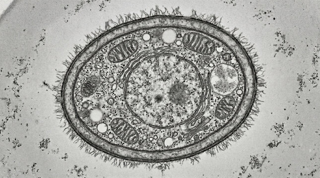 Candida albicans yeast cell ultrastructure TEM