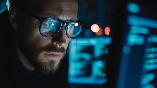 cybersecurity expert analyzing network security alerts