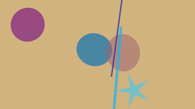 Abstract colorful motion with floating spheres and star bursts ball