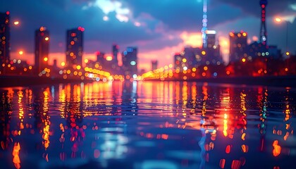 Fototapeta premium City lights reflection (1)