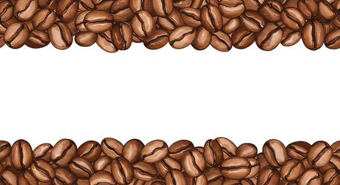Roasted Delight: Coffee Bean Border Illustration