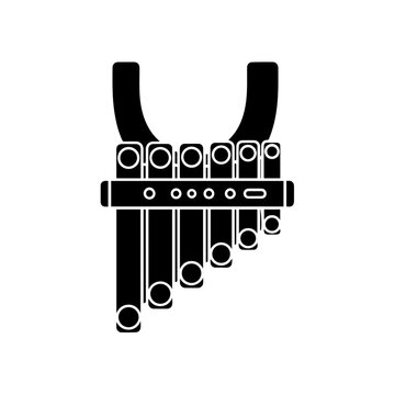 A black and white image of a pan flute