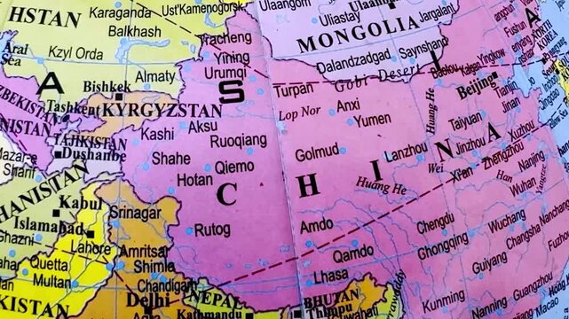 Map of China and Russia 
