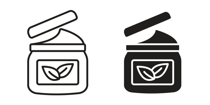 Body cream icon design. Editable outlined stroke and solid symbols