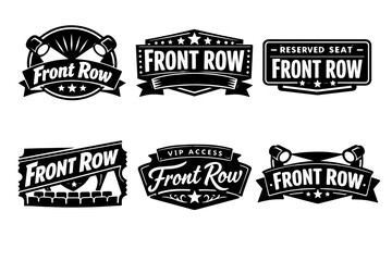 Fototapeta premium Front row reserved seat vip access labels and tickets for concerts, theater, and premium event experiences
