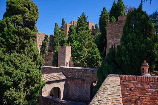 Arab Alcazaba castle in Malaga