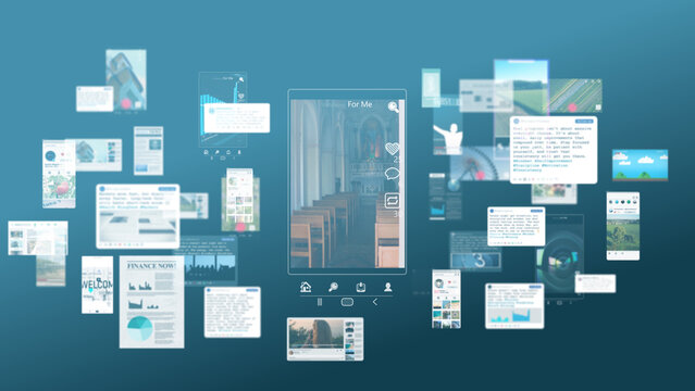 Focused social media feed interface displaying curated digital content with layered elements emphasizing personalization, engagement and modern online browsing behavior.