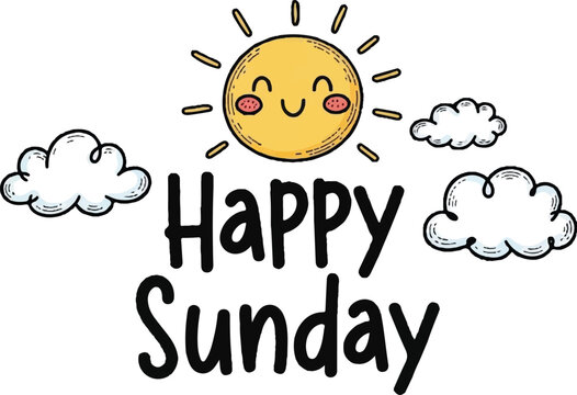 Smiling Sun Face Cartoon Character.