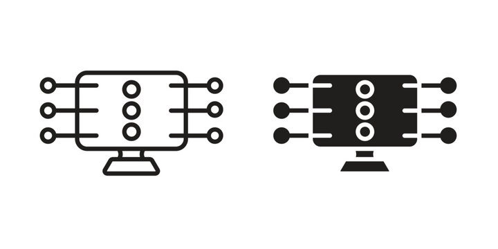 data streaming icon design. Editable outlined stroke and solid symbols