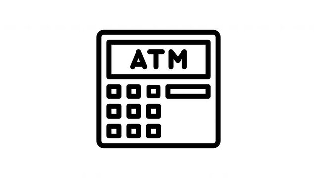 atm machine minimalist stroke animation