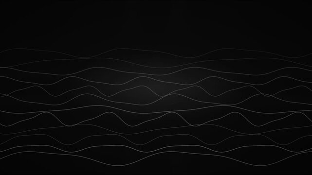 Abstract background with dark wavy lines and subtle glowing particles appearing and disappearing in gentle motion.