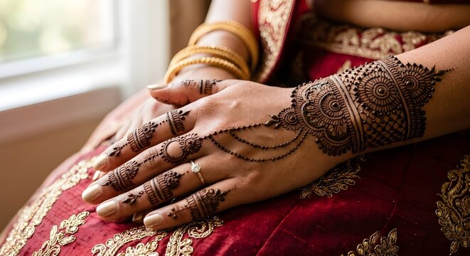 Intricate Floral Mandala Henna Art with Delicate Leaf Extensions and Finger Detailing