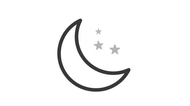 Vector icon of the moon with three stars.
