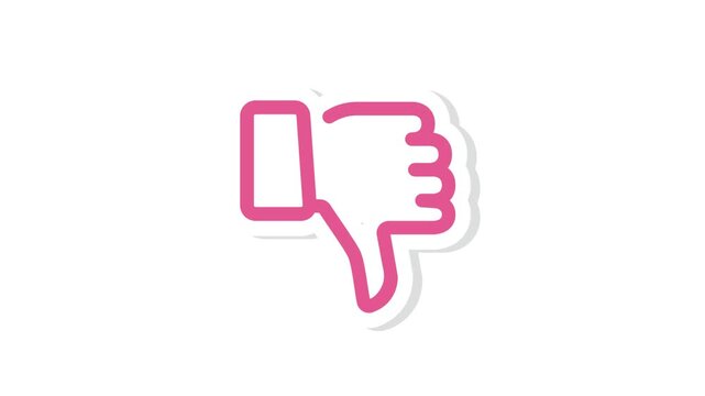 Icon hand with thumb down, video.