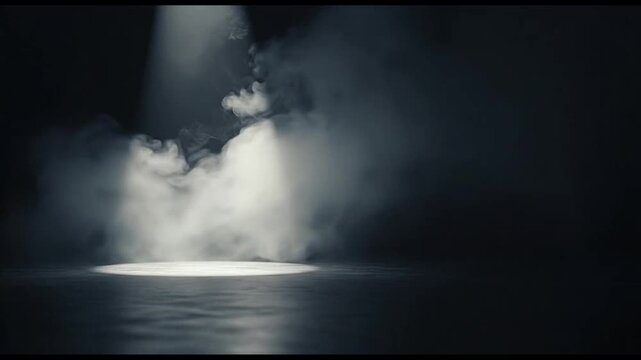 Dramatic Stage with Fog Effect Lighting.