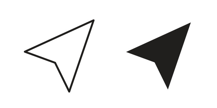Navigate icon design. Editable outlined stroke and solid symbols