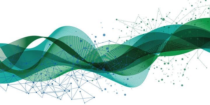 Abstract plexus background with connected lines and dots. Plexus geometric effect. Digital data visualization